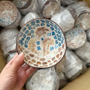 Handmade Painted Coconut Shell Bowl