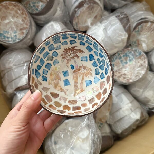 Handmade Painted Coconut Shell Bowl